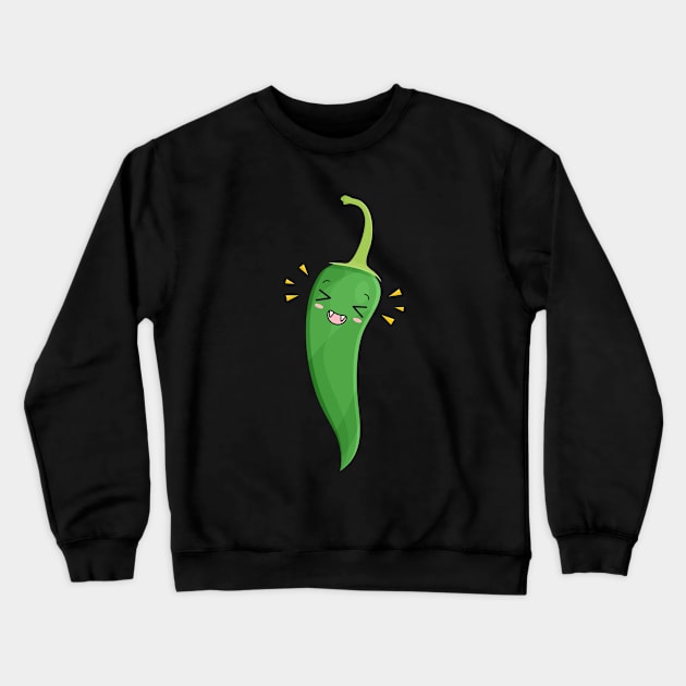 Jalapeno Cute Japanese Hot Pepper - Anime Style Kawaii Food Crewneck Sweatshirt by PerttyShirty